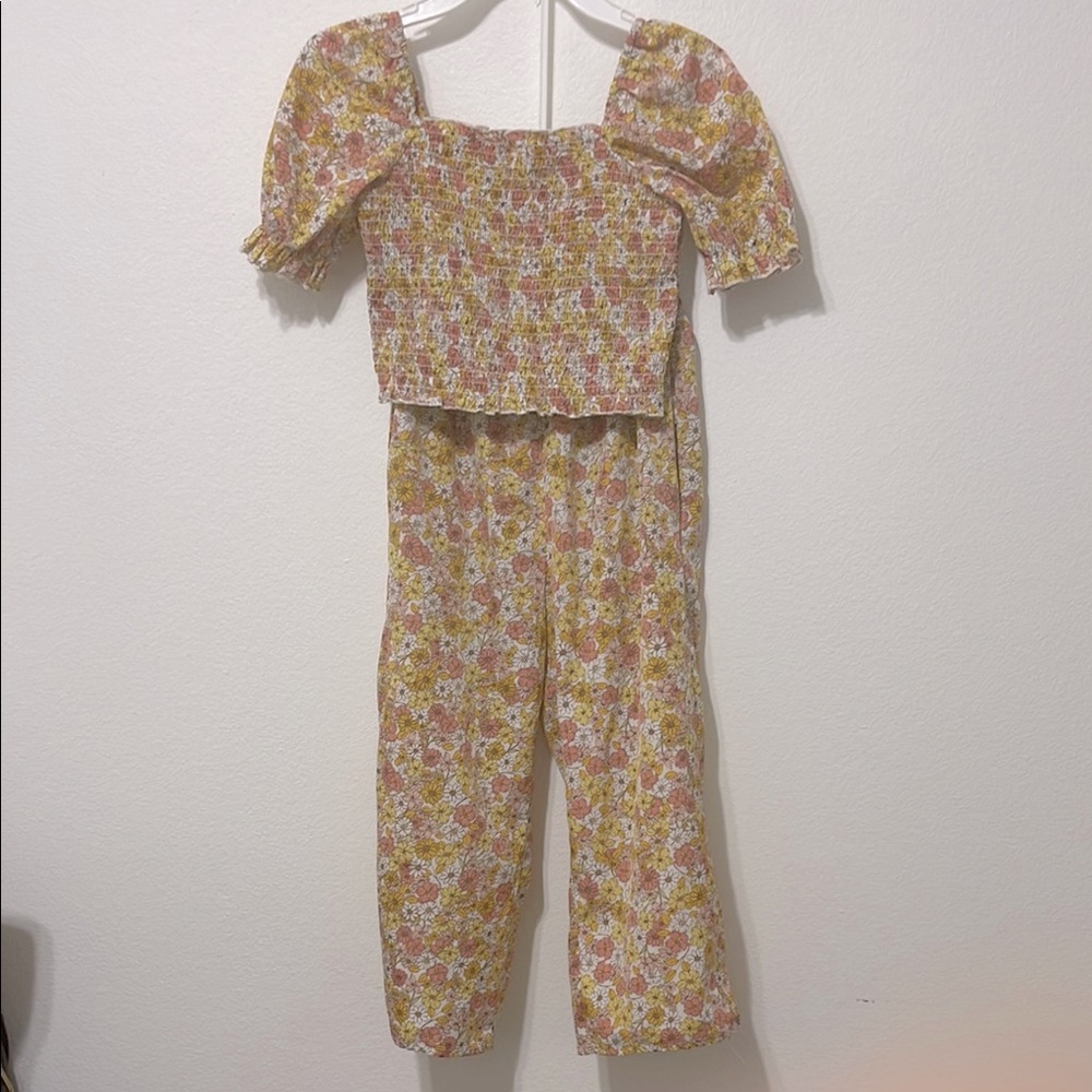 Japna Floral Top & Cropped Pants Size 8 EUC